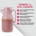 Termos, Naimeed D6429, pentru bauturi reci sau calde, Sticla si ABS, 1.6L, Maro, 130x320x170mm