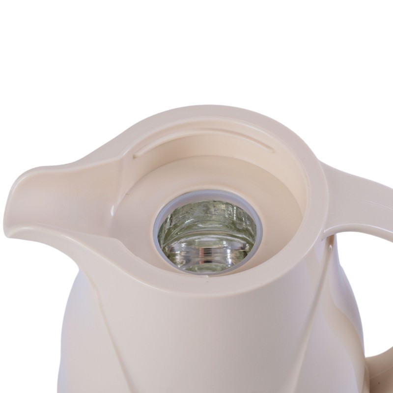 Termos, Naimeed D6430, pentru bauturi reci sau calde, Sticla si ABS, 1.4L, Crem, 145x320x190mm