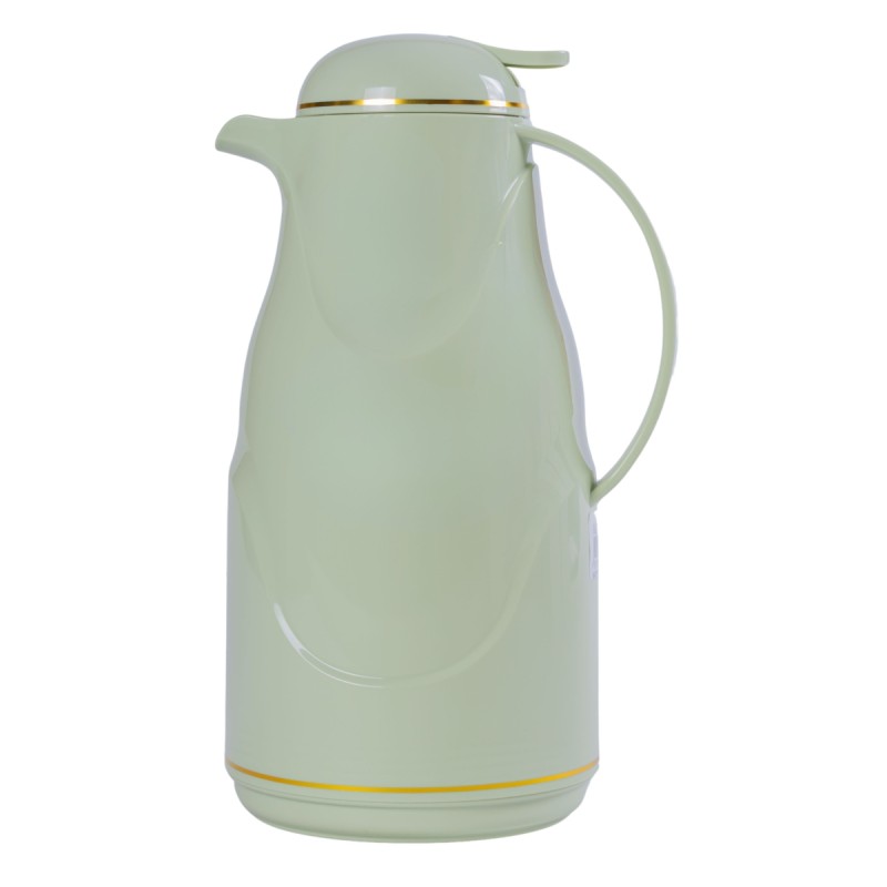Termos, Naimeed D6430, pentru bauturi reci sau calde, Sticla si ABS, 1.4L, Verde, 145x320x190mm