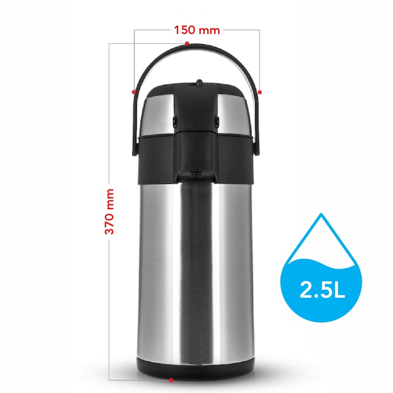 Termos, Naimeed D6431, pentru bauturi reci sau calde, Inox si ABS, 2.5L, Gri, 150x370x150mm Termos, Naimeed D6431, pentru bauturi reci sau calde, Inox si ABS, 2.5L, Gri, 150x370x150mm