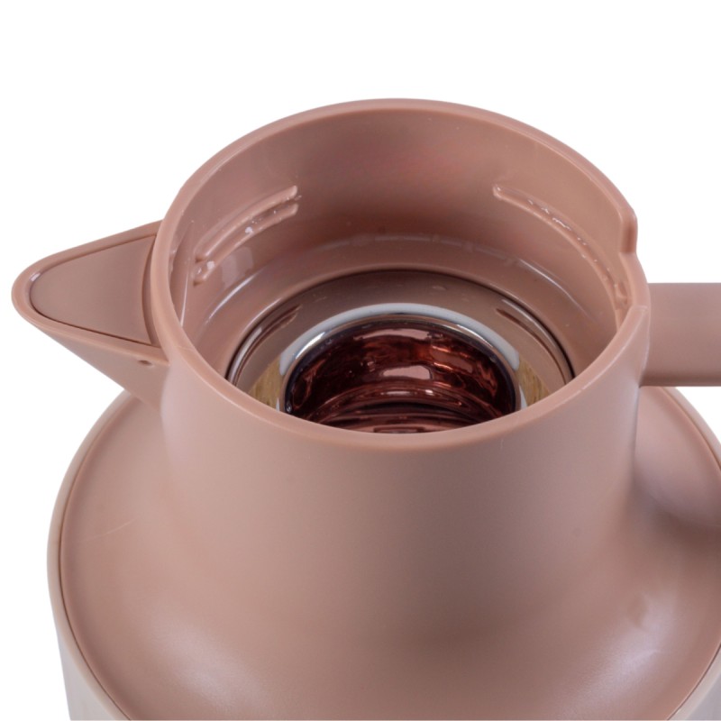 Termos, Naimeed D6434, pentru bauturi reci sau calde, Sticla si ABS, 1.5L, Maro, 150x260x200mm