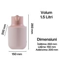 Termos, Naimeed D6434, pentru bauturi reci sau calde, Sticla si ABS, 1.5L, Maro, 150x260x200mm