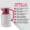 Termos, Naimeed D6435, pentru bauturi reci sau calde, Sticla si ABS, 1.5L, Visiniu, 150x260x200mm Termos, Naimeed D6435, pentru bauturi reci sau calde, Sticla si ABS, 1.5L, Visiniu, 150x260x200mm