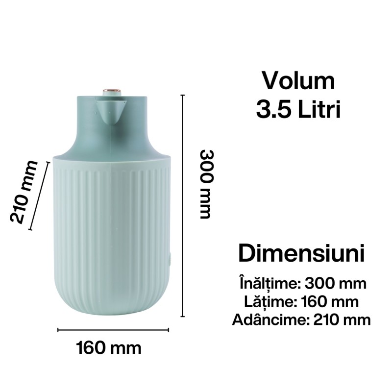 Termos, Naimeed D6437, pentru bauturi reci sau calde, Sticla si ABS, 2L, Verde, 160x300x210mm Termos, Naimeed D6437, pentru bauturi reci sau calde, Sticla si ABS, 2L, Verde, 160x300x210mm
