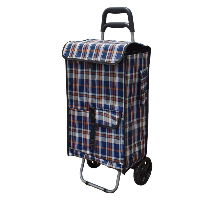 Carucior de piata pliabil, Naimeed D4945, 2 roti, 43 L, Albastru/Alb Carucior de piata pliabil, Naimeed D4945, 2 roti, 43 L, Albastru/Alb