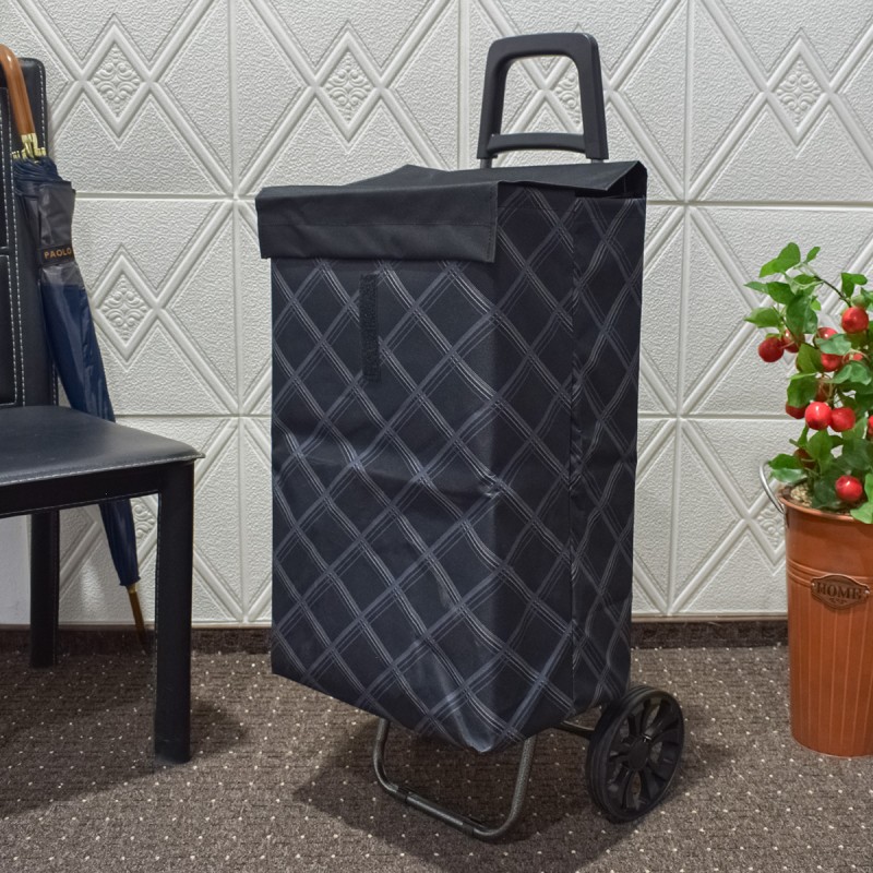 Carucior de piata pliabil, Naimeed D4946, 2 roti, 62 L, Negru/Alb Carucior de piata pliabil, Naimeed D4946, 2 roti, 62 L, Negru/Alb