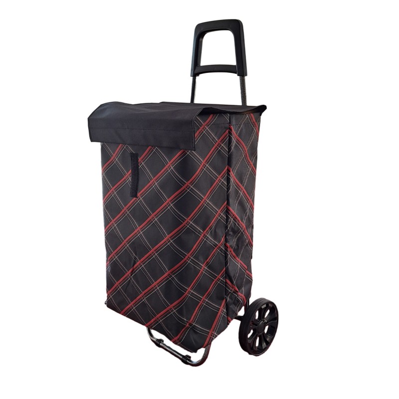 Carucior de piata pliabil, Naimeed D4946, 2 roti, 62 L, Negru-Rosu Carucior de piata pliabil, Naimeed D4946, 2 roti, 62 L, Negru-Rosu
