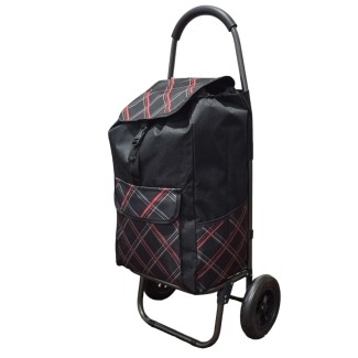 Carucior de piata pliabil, Naimeed D4947, 2 roti, 49 L, Negru/Rosu Carucior de piata pliabil, Naimeed D4947, 2 roti, 49 L, Negru/Rosu