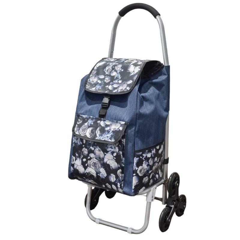 Carucior de piata pliabil, cadru din aluminiu, roti din silicon, Naimeed D4948, 6 roti, 49 L, Albastru Carucior de piata pliabil, cadru din aluminiu, roti din silicon, Naimeed D4948, 6 roti, 49 L, Albastru