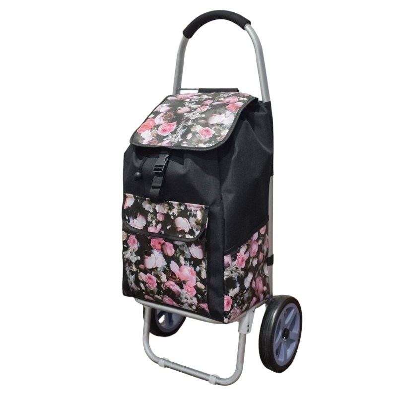 Carucior de piata pliabil, cadru din aluminiu, Naimeed D4949, 2 roti, 49 L, Negru/Rosu Carucior de piata pliabil, cadru din aluminiu, Naimeed D4949, 2 roti, 49 L, Negru/Rosu