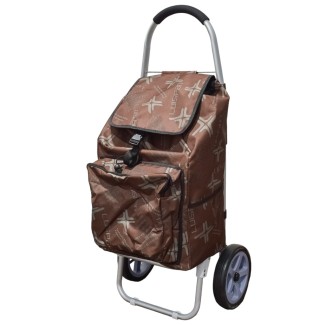 Carucior de piata pliabil, cadru din aluminiu, Naimeed D4951, 2 roti, 49 L, Maro Carucior de piata pliabil, cadru din aluminiu, Naimeed D4951, 2 roti, 49 L, Maro