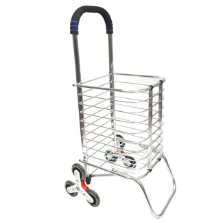 Carucior de piata pliabil, din aluminiu, Naimeed D5663, 6 roti, 30 L, 50x39x91 cm, 20kg, Argintiu Carucior de piata pliabil, din aluminiu, Naimeed D5663, 6 roti, 30 L, 50x39x91 cm, 20kg, Argintiu