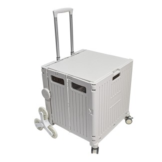 Carucior pliabil, Naimeed D5674, 8 roti, sistem blocare si rulare lina, maner extensibil, capac retractabil, 45L, 30kg, 43x40x48cm, Alb Carucior pliabil, Naimeed D5674, 8 roti, sistem blocare si rulare lina, maner extensibil, capac retractabil, 45L, 30kg, 43x40x48cm, Alb