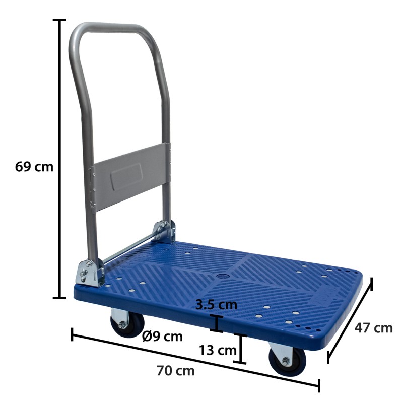 Carucior pliabil, platforma transport marfa, Naimeed D5657S, 200kg, Albastru Carucior pliabil, platforma transport marfa, Naimeed D5657S, 200kg, Albastru