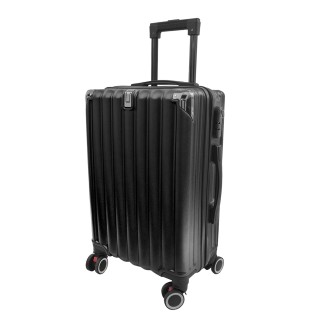 Troler voiaj, Naimeed D5391M, 4 roti duble 360 grade, ABS, inchidere cifru, Negru, 42x27x68cm