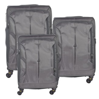 Set 3 trolere voiaj, Naimeed D5589, 4 roti duble 360 grade, material impermeabil, inchidere cifru, Gri Set 3 trolere voiaj, Naimeed D5589, 4 roti duble 360 grade, material impermeabil, inchidere cifru, Gri