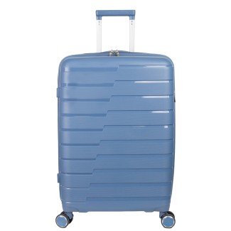 Troler voiaj Mare XL, StowAway, Naimeed D5963, 4 roti duble 360 grade detasabile , PP, inchidere cifru, Albastru, 51x29.5x70cm