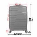 Troler voiaj Mediu M, StowAway, Naimeed D5965, 4 roti duble 360 grade detasabile , PP, inchidere cifru, Gri, 39x22x51cm Troler voiaj Mediu M, StowAway, Naimeed D5965, 4 roti duble 360 grade detasabile , PP, inchidere cifru, Gri, 39x22x51cm