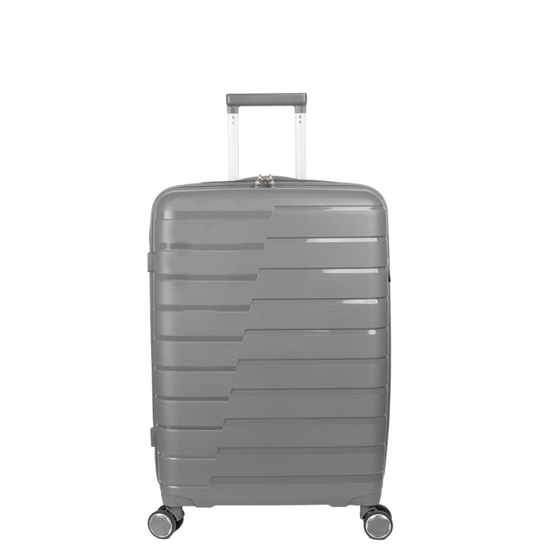 Troler voiaj Mic S, StowAway, Naimeed D5965, 4 roti duble 360 grade detasabile , PP, inchidere cifru, Gri, 37x20x48cm