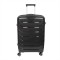 Troler voiaj Mare L, StowAway, Naimeed D5966, 4 roti duble 360 grade detasabile , PP, inchidere cifru, Negru, 44x26x61cm