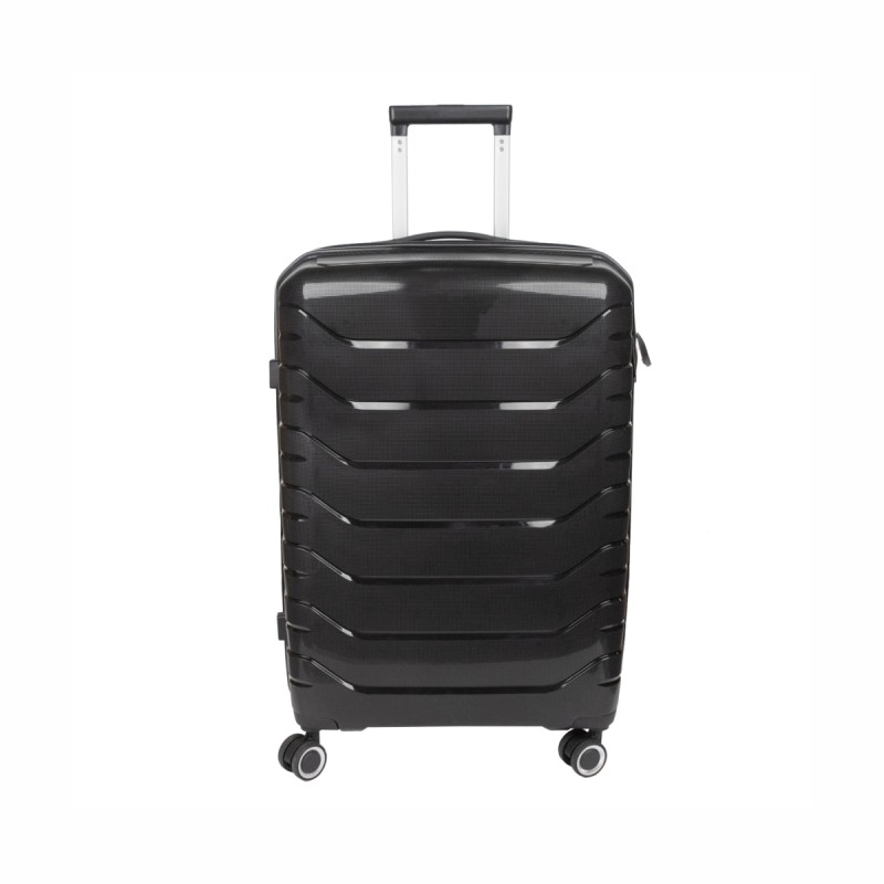 Troler voiaj Mic S, StowAway, Naimeed D5966, 4 roti duble 360 grade detasabile , PP, inchidere cifru, Negru, 37x20x48cm