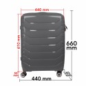 Troler voiaj Mare L, StowAway, Naimeed D5967, 4 roti duble 360 grade, PP, inchidere cifru, Gri, 44x26x61cm Troler voiaj Mare L, StowAway, Naimeed D5967, 4 roti duble 360 grade, PP, inchidere cifru, Gri, 44x26x61cm