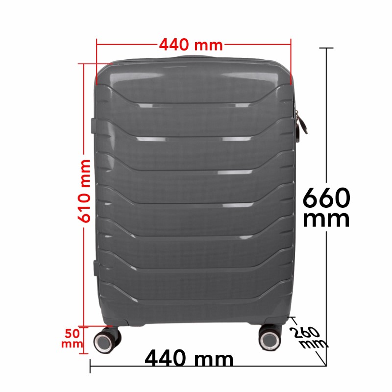 Troler voiaj Mare L, StowAway, Naimeed D5967, 4 roti duble 360 grade, PP, inchidere cifru, Gri, 44x26x61cm Troler voiaj Mare L, StowAway, Naimeed D5967, 4 roti duble 360 grade, PP, inchidere cifru, Gri, 44x26x61cm