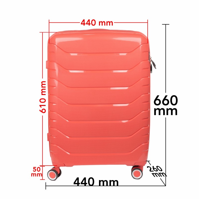 Troler voiaj Mare L, StowAway, Naimeed D5969, 4 roti duble 360 grade detasabile , PP, inchidere cifru, Rosu, 44x26x61cm Troler voiaj Mare L, StowAway, Naimeed D5969, 4 roti duble 360 grade detasabile , PP, inchidere cifru, Rosu, 44x26x61cm