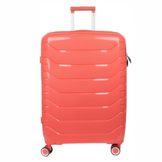 Troler voiaj Mare XL, StowAway, Naimeed D5969, 4 roti duble 360 grade detasabile , PP, inchidere cifru, Rosu, 51x29.5x70cm