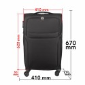 Troler voiaj Mediu, Naimeed D5971, 4 roti duble 360 grade, material textil, inchidere cifru, Negru, 41x27x62cm Troler voiaj Mediu, Naimeed D5971, 4 roti duble 360 grade, material textil, inchidere cifru, Negru, 41x27x62cm