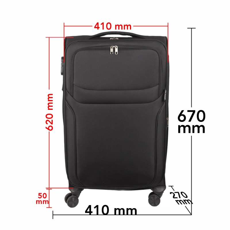 Troler voiaj Mediu, Naimeed D5971, 4 roti duble 360 grade, material textil, inchidere cifru, Negru, 41x27x62cm Troler voiaj Mediu, Naimeed D5971, 4 roti duble 360 grade, material textil, inchidere cifru, Negru, 41x27x62cm