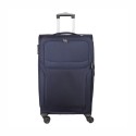 Troler voiaj Mediu, Naimeed D5972, 4 roti duble 360 grade, material textil, inchidere cifru, Albastru, 41x27x62cm
