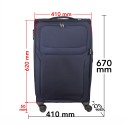 Troler voiaj Mediu, Naimeed D5972, 4 roti duble 360 grade, material textil, inchidere cifru, Albastru, 41x27x62cm