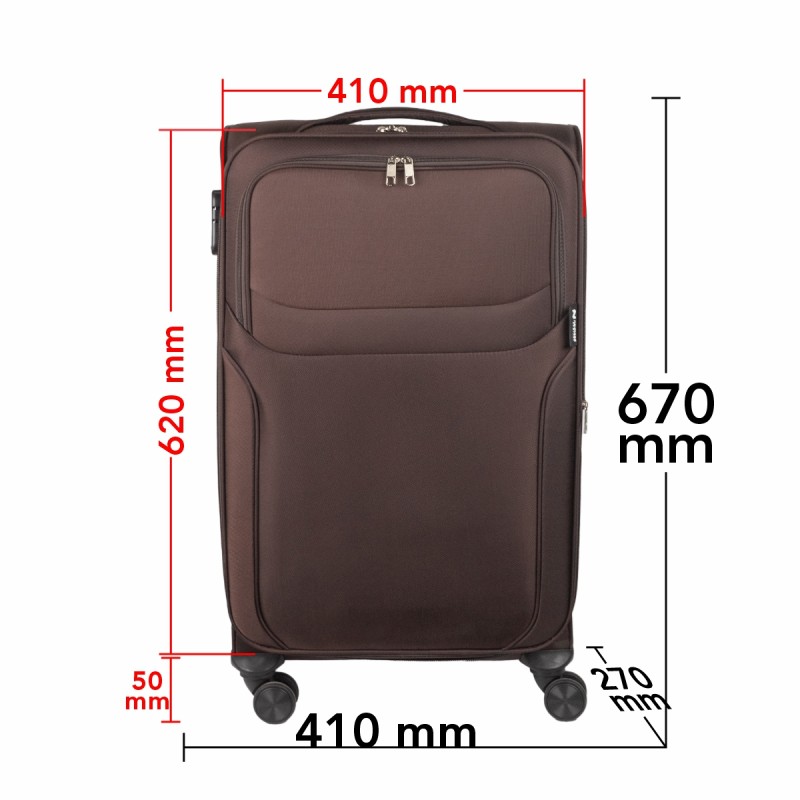 Troler voiaj Mediu, Naimeed D5973, 4 roti duble 360 grade, material textil, inchidere cifru, Maro, 41x27x62cm Troler voiaj Mediu, Naimeed D5973, 4 roti duble 360 grade, material textil, inchidere cifru, Maro, 41x27x62cm
