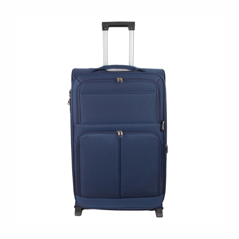 Troler voiaj Mediu, Naimeed D5976, 2 roti, material textil, inchidere cifru, Albastru, 40x28x63cm