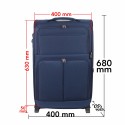Troler voiaj Mediu, Naimeed D5976, 2 roti, material textil, inchidere cifru, Albastru, 40x28x63cm