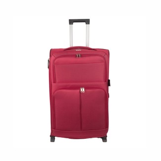 Troler voiaj Mic, Naimeed D5977, 2 roti, material textil, inchidere cifru, Rosu, 35.5x26x52cm