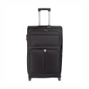 Troler voiaj Mediu, Naimeed D5978, 2 roti, material textil, inchidere cifru, Negru, 40x28x63cm