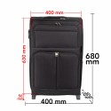 Troler voiaj Mediu, Naimeed D5978, 2 roti, material textil, inchidere cifru, Negru, 40x28x63cm