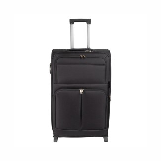 Troler voiaj Mic, Naimeed D5978, 2 roti, material textil, inchidere cifru, Negru, 35.5x26x52cm