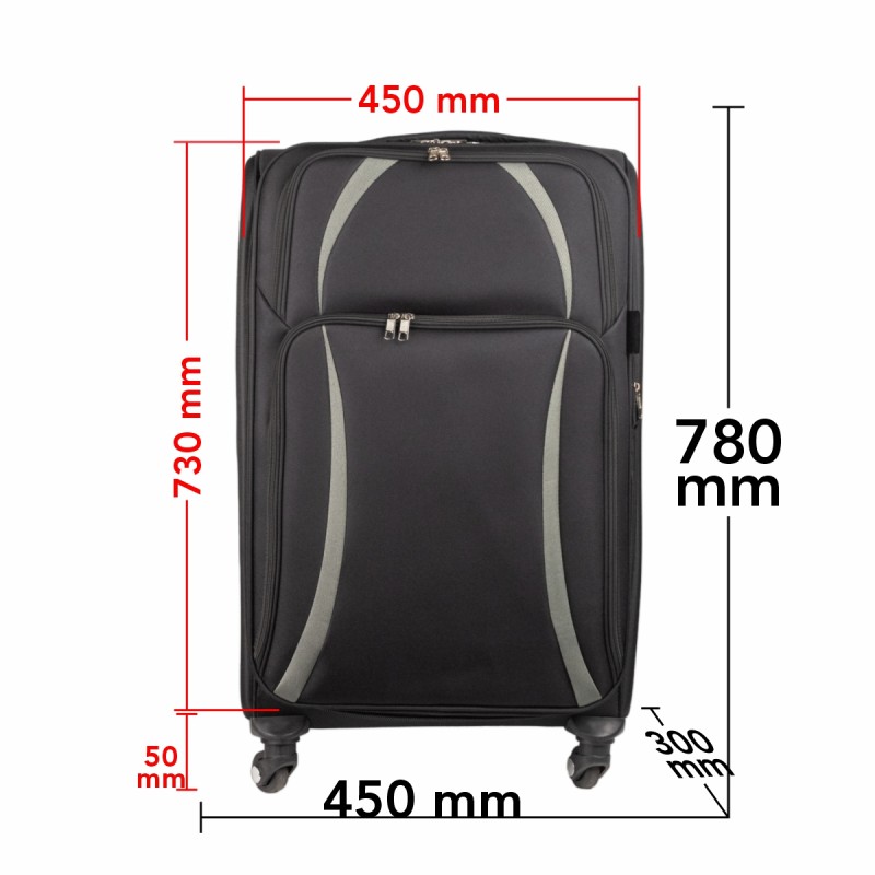 Troler voiaj Mare, Naimeed D5979, 4 roti, material textil, inchidere cifru, Negru, 45x30x73cm Troler voiaj Mare, Naimeed D5979, 4 roti, material textil, inchidere cifru, Negru, 45x30x73cm