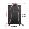 Troler voiaj Mediu, Naimeed D5979, 4 roti, material textil, inchidere cifru, Negru, 40x28x63cm