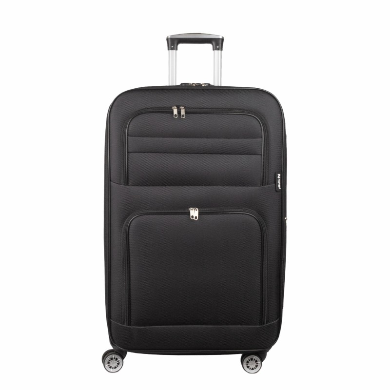 Troler voiaj Mediu, Naimeed D5992, 4 roti, material textil, inchidere cifru, Negru, 43x27x63cm Troler voiaj Mediu, Naimeed D5992, 4 roti, material textil, inchidere cifru, Negru, 43x27x63cm