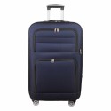Troler voiaj Mare, Naimeed D5993, 4 roti, material textil, inchidere cifru, Albastru, 47x30x73cm