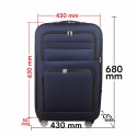 Troler voiaj Mediu, Naimeed D5993, 4 roti, material textil, inchidere cifru, Albastru, 43x27x63cm