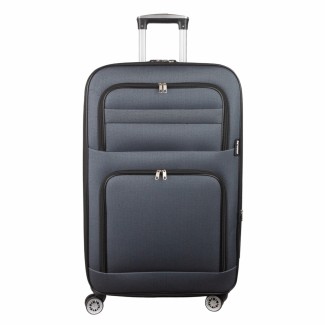 Troler voiaj Mare, Naimeed D5994, 4 roti, material textil, inchidere cifru, Gri, 47x30x73cm