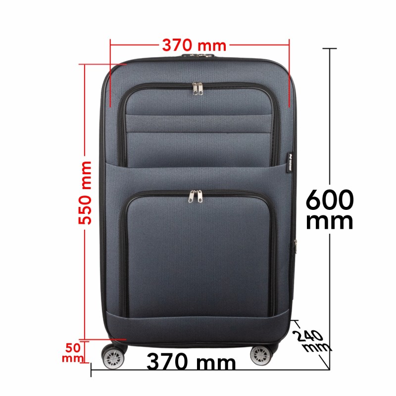 Troler voiaj Mic, Naimeed D5994, 4 roti, material textil, inchidere cifru, Gri, 37x24x55cm Troler voiaj Mic, Naimeed D5994, 4 roti, material textil, inchidere cifru, Gri, 37x24x55cm