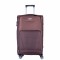Troler voiaj Mediu, Naimeed D6000, 4 roti duble 360 grade, material textil, inchidere cifru, Maro, 41x23x68cm