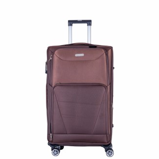 Troler voiaj Mic, Naimeed D6000, 4 roti duble 360 grade, material textil, inchidere cifru, Maro, 35x21x58cm Troler voiaj Mic, Naimeed D6000, 4 roti duble 360 grade, material textil, inchidere cifru, Maro, 35x21x58cm