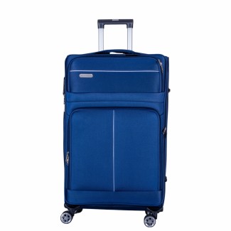 Troler voiaj Mediu, Naimeed D6003, 4 roti duble 360 grade, material textil, inchidere cifru, Albastru, 41x23x68cm Troler voiaj Mediu, Naimeed D6003, 4 roti duble 360 grade, material textil, inchidere cifru, Albastru, 41x23x68cm